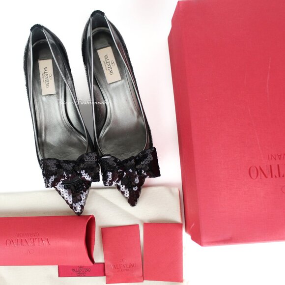 NEW VALENTINO Sequin Bow Pumps | Runway Chic for Events, Work & Date Nights - Picture 4 of 16